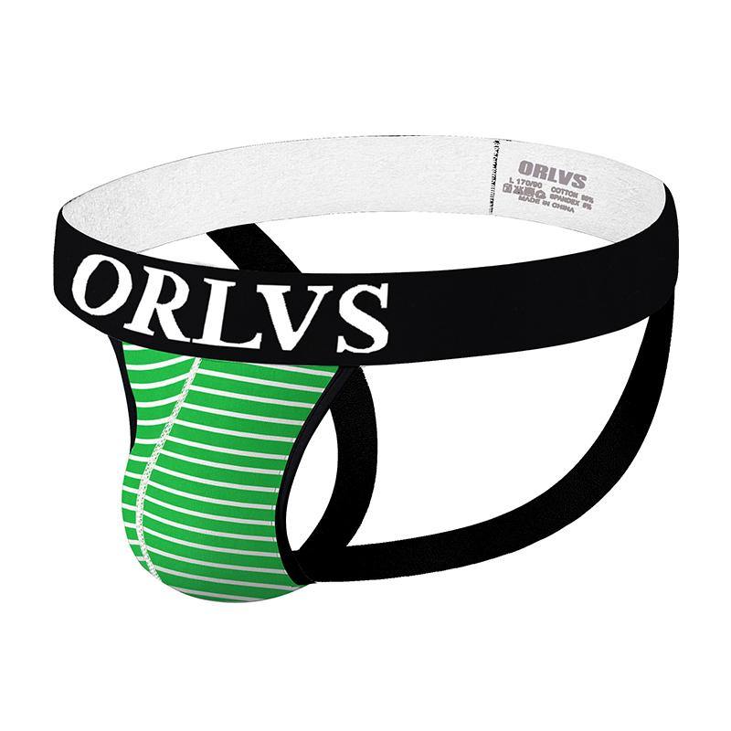 ORLVS Low-Rise Striped Backless Jockstrap - ORLVS Low-Rise Striped Backless Jockstrap - Gruen / M (Europe Size S) - BIMONI